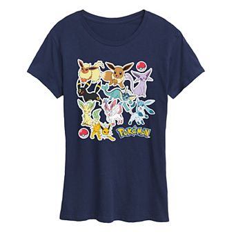 Women's Pokemon Eeveelution Stickers Graphic Tee