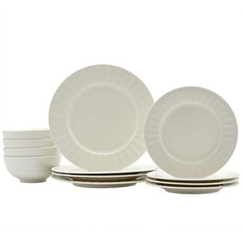 Tabletops Gallery Mosaico Embossed Porcelain 12 pc Dinnerware Set