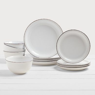 Tabletops Gallery White Farmhouse 12-pc. Dinnerware Set