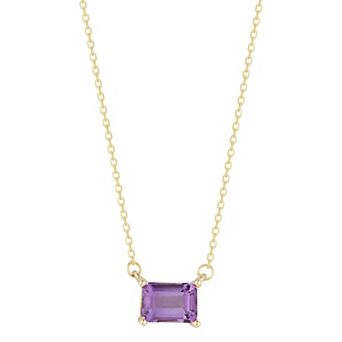 LUMINOR GOLD 14k Gold Solitaire Amethyst Necklace