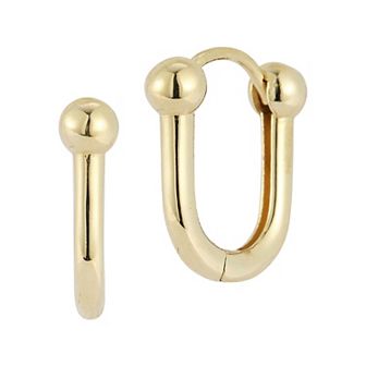 LUMINOR GOLD 14k Gold Stirrup Huggie Earrings