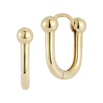 LUMINOR GOLD 14k Gold Stirrup Huggie Earrings