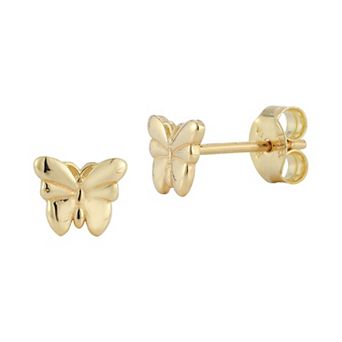 LUMINOR GOLD 14k Gold Butterfly Stud Earrings