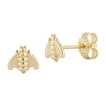 LUMINOR GOLD 14k Gold Bee Stud Earrings