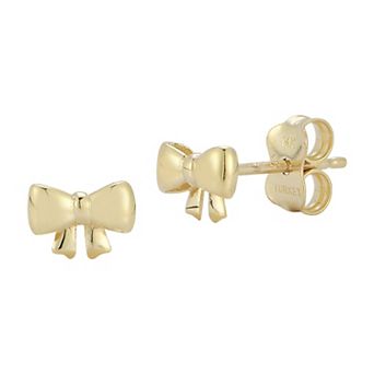 LUMINOR GOLD 14k Gold Bow Stud Earrings