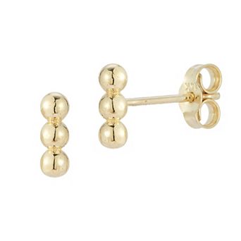 LUMINOR GOLD 14k Gold Beaded Stud Earrings