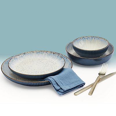 Tabletops Gallery Jura Smoke Reactive Glaze Stoneware 16-pc
