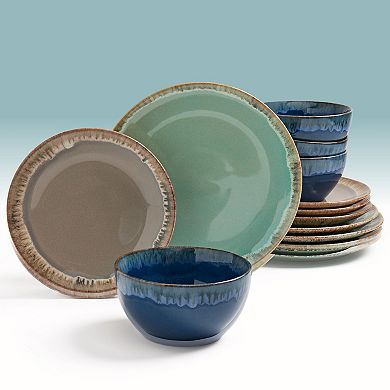 Tabletops Gallery Tucson Reactive Glaze 12-pc. Dinnerware Set