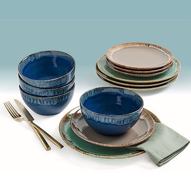 Tabletops Gallery Tucson Reactive Glaze 12-pc. Dinnerware Set