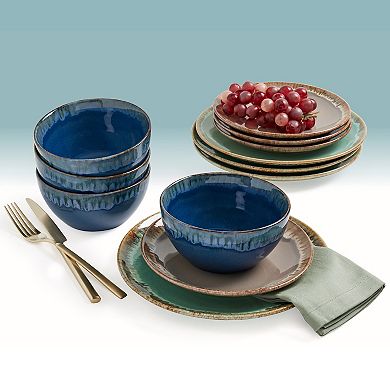 Tabletops Gallery Tucson Reactive Glaze 12-pc. Dinnerware Set