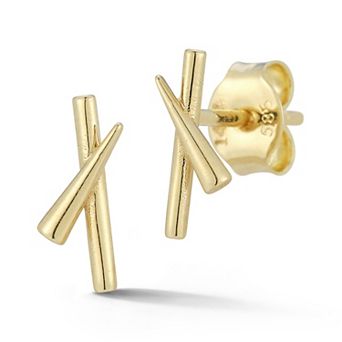 LUMINOR GOLD 14k Gold Drumstick Stud Earrings