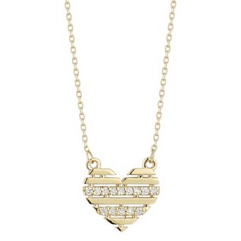LUMINOR GOLD 14k Gold Diamond Accent Heart Pendant Necklace