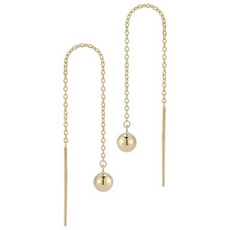 LUMINOR GOLD 14k Gold Ball Threader Earrings