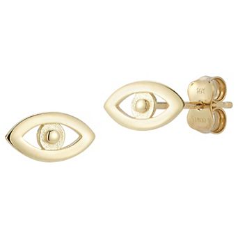 LUMINOR GOLD 14k Gold Eye Stud Earrings