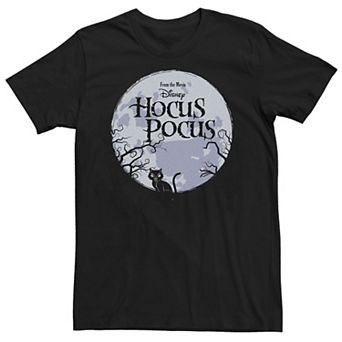 Big & Tall Hocus Pocus Logo Title Full Moon Background Graphic Tee