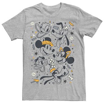 Big & Tall Mickey Mouse And Friends Halloween Heads Graphic Tee