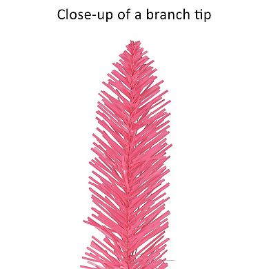 Puleo International Inc. 6-ft. Pre-Lit Pink Alpine Artificial Pencil Christmas Tree