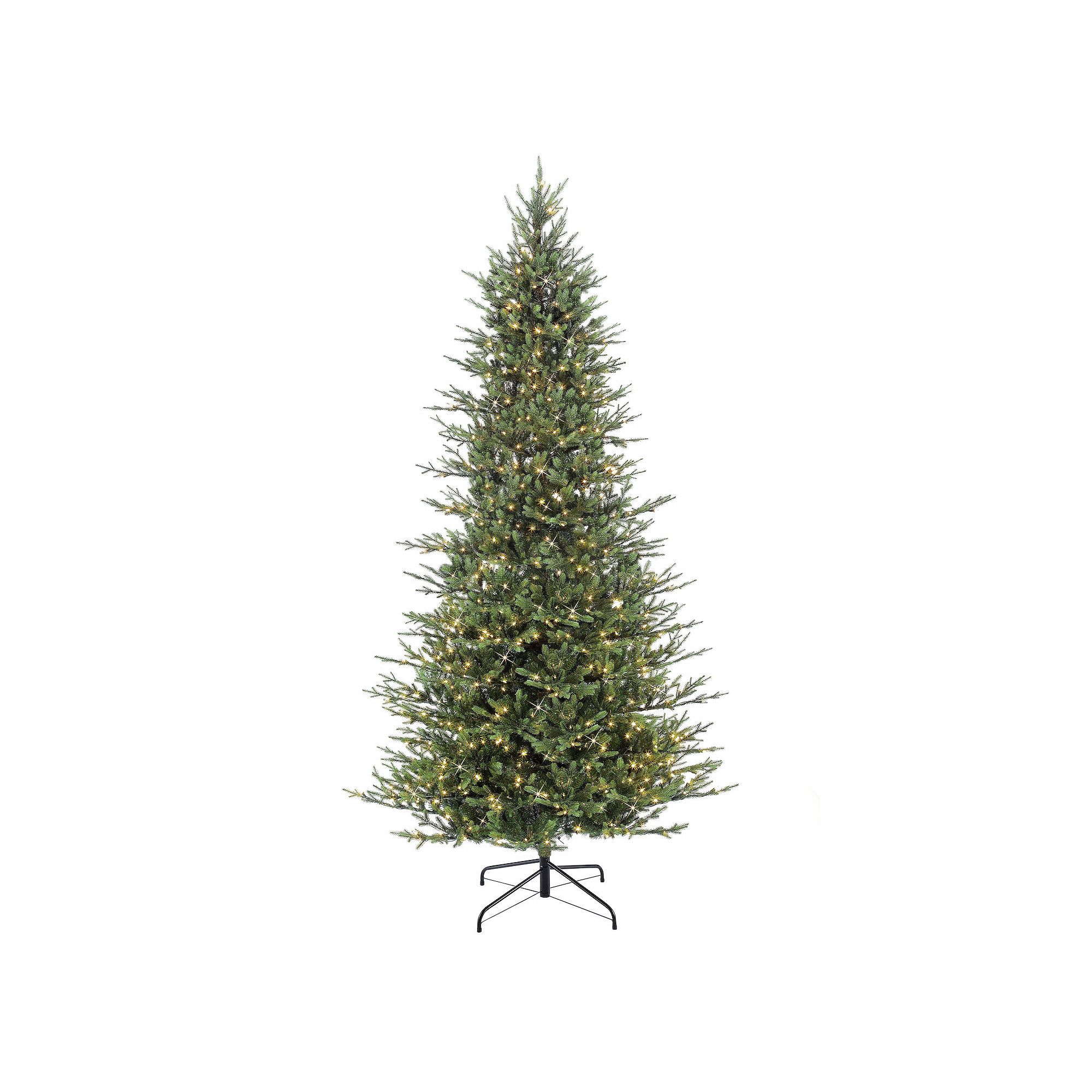 PULEO INTERNATIONAL 10-ft. Pre-Lit Slim Balsam Artificial Fir Christmas Tre