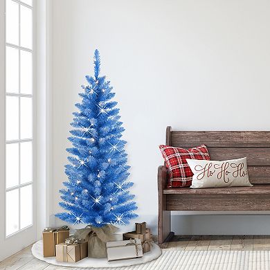 Puleo International Inc. 4-ft. Pre-Lit Blue Artificial Christmas Tree