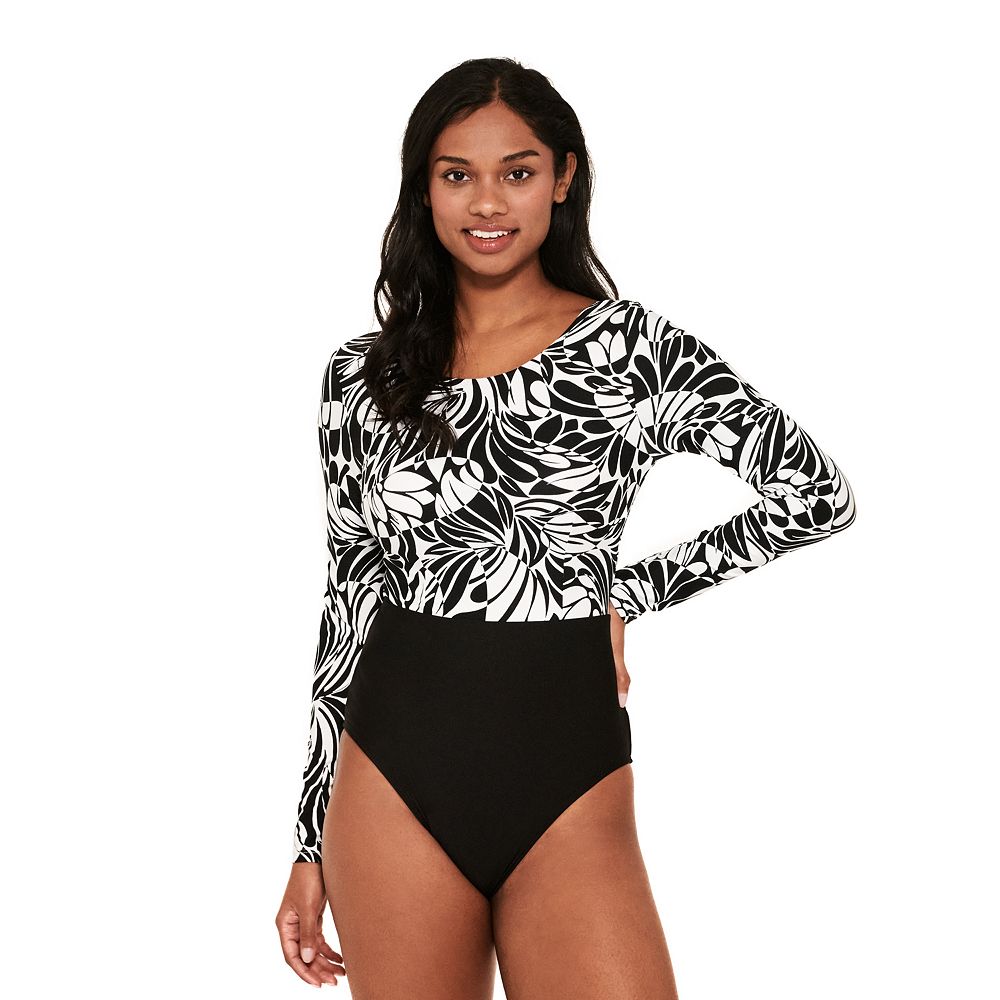Amarella Long Sleeve One-Piece Swimsuit