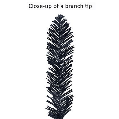 Puleo International Inc. 6-ft. Pre-Lit Black Tinsel Artificial Halloween Tree