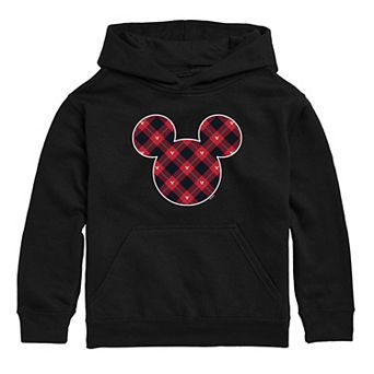 Disney's Mickey Mouse Boys 8-20 Plaid Fill Mickey Head Graphic Hoodie