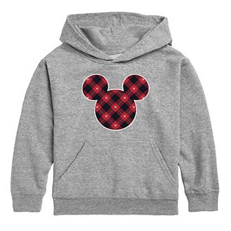 Disney's Mickey Mouse Boys 8-20 Plaid Fill Mickey Head Graphic Hoodie