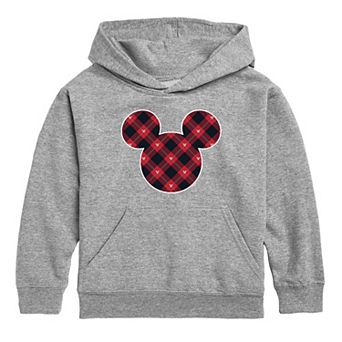 Disney's Mickey Mouse Boys 8-20 Plaid Fill Mickey Head Graphic Hoodie
