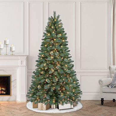 Puleo International Inc. 6.5-ft. Pre-Lit Teton Artificial Pine Christmas Tree