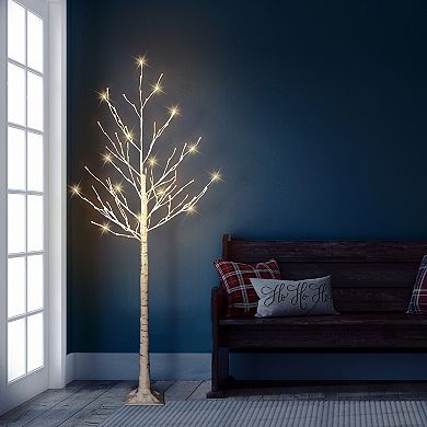 Puleo International Inc. 6-ft. Pre-Lit White Artificial Twig Tree