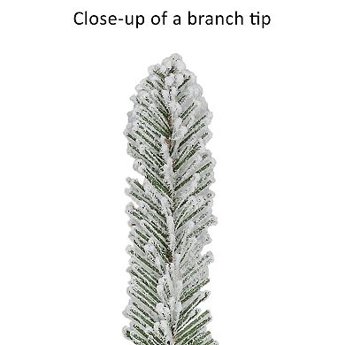 PULEO INTERNATIONAL 6.5-ft. 450-Light Flocked Fraser Fir Artificial Christmas Tree