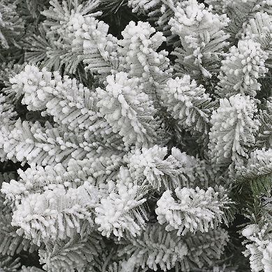 PULEO INTERNATIONAL 6.5-ft. 450-Light Flocked Fraser Fir Artificial Christmas Tree