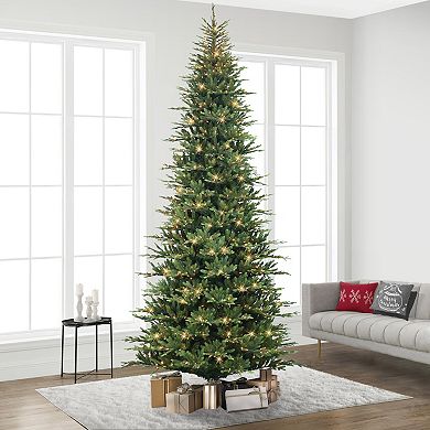 Puleo International Inc. 12-ft. Pre-Lit Slim Balsam Artificial Fir Christmas Tree