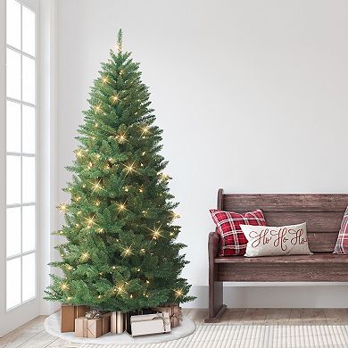 Puleo International Inc. 7-ft. Pre-Lit Carson Artificial Pine Christmas Tree