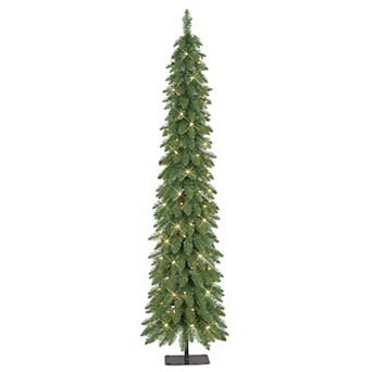 PULEO INTERNATIONAL 6-ft. Pre-Lit Alpine Artificial Pencil Christmas Tree