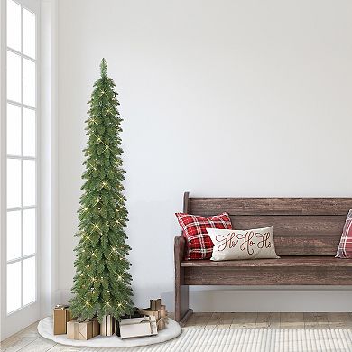 PULEO INTERNATIONAL 6-ft. Pre-Lit Alpine Artificial Pencil Christmas Tree