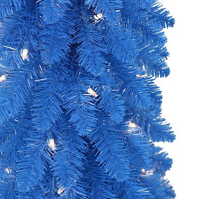 PULEO INTERNATIONAL 4-ft. Pre-Lit Blue Artificial Alpine Pencil Christmas Tree
