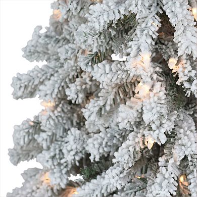 Puleo International Inc. 6-ft. Pre-Lit Flocked Alpine Artificial Christmas Tree