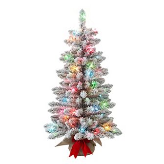 Puleo International Inc. 3-ft. Pre-Lit Flocked Artificial Fraser Fir Christmas Tree