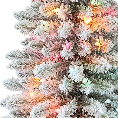 Puleo International Inc. 3-ft. Pre-Lit Flocked Artificial Fraser Fir Christmas Tree