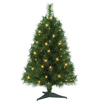 PULEO INTERNATIONAL 3-ft. Pre-Lit Snow Ridge Artificial Fir Christmas Tree