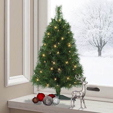 Puleo International Inc. 3-ft. Pre-Lit Snow Ridge Artificial Fir Christmas Tree
