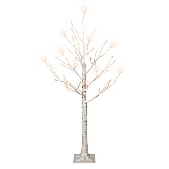 Puleo International Inc. 4-ft. Pre-Lit White Artificial Twig Christmas Tree