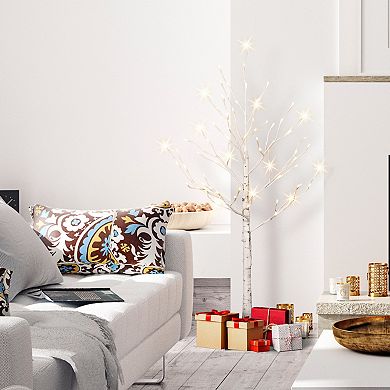 Puleo International Inc. 4-ft. Pre-Lit White Artificial Twig Christmas Tree