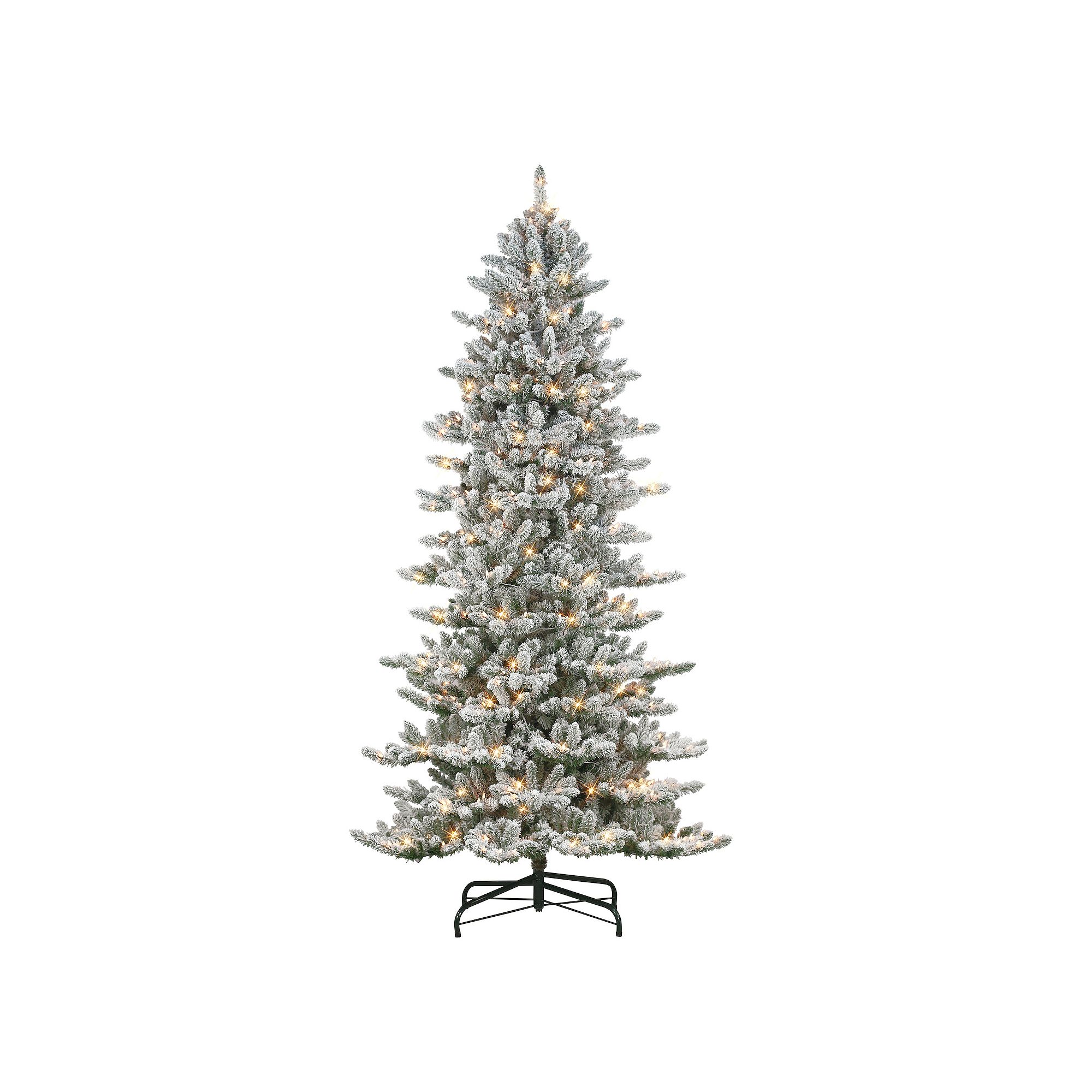 PULEO INTERNATIONAL 9-ft. 600-Light Slim Flocked Spruce Artificial Christma