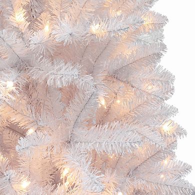 PULEO INTERNATIONAL 5-ft. Pre-Lit White Carson Artificial Pine Christmas Tree