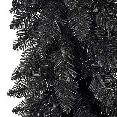 PULEO INTERNATIONAL 4-ft. Pre-Lit Black Artificial Alpine Pencil Christmas Tree
