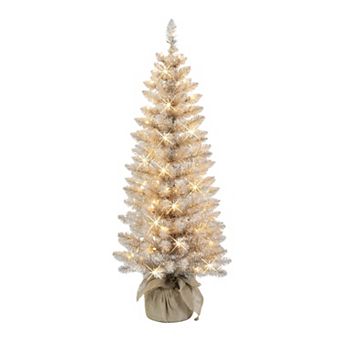 PULEO INTERNATIONAL 4-ft. Pre-Lit Rose Gold Artificial Christmas Tree