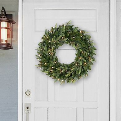 PULEO INTERNATIONAL Pre-Lit Artificial Balsam Fir Wreath