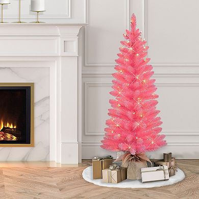 Puleo International Inc. 4-ft. Pre-Lit Pink Artificial Christmas Tree